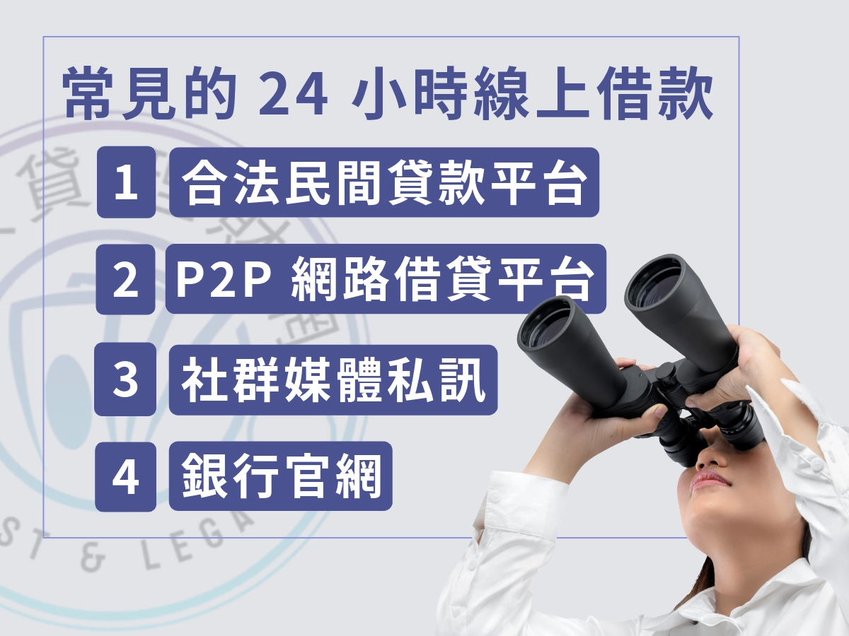 常見的24 小時線上借款管道
