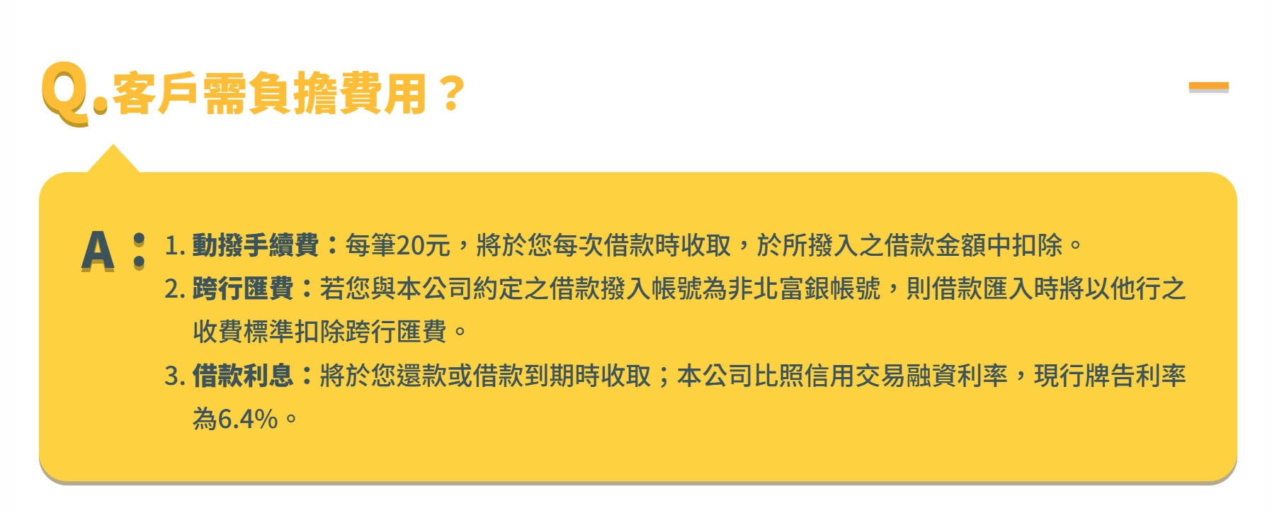 富邦股票質借費用