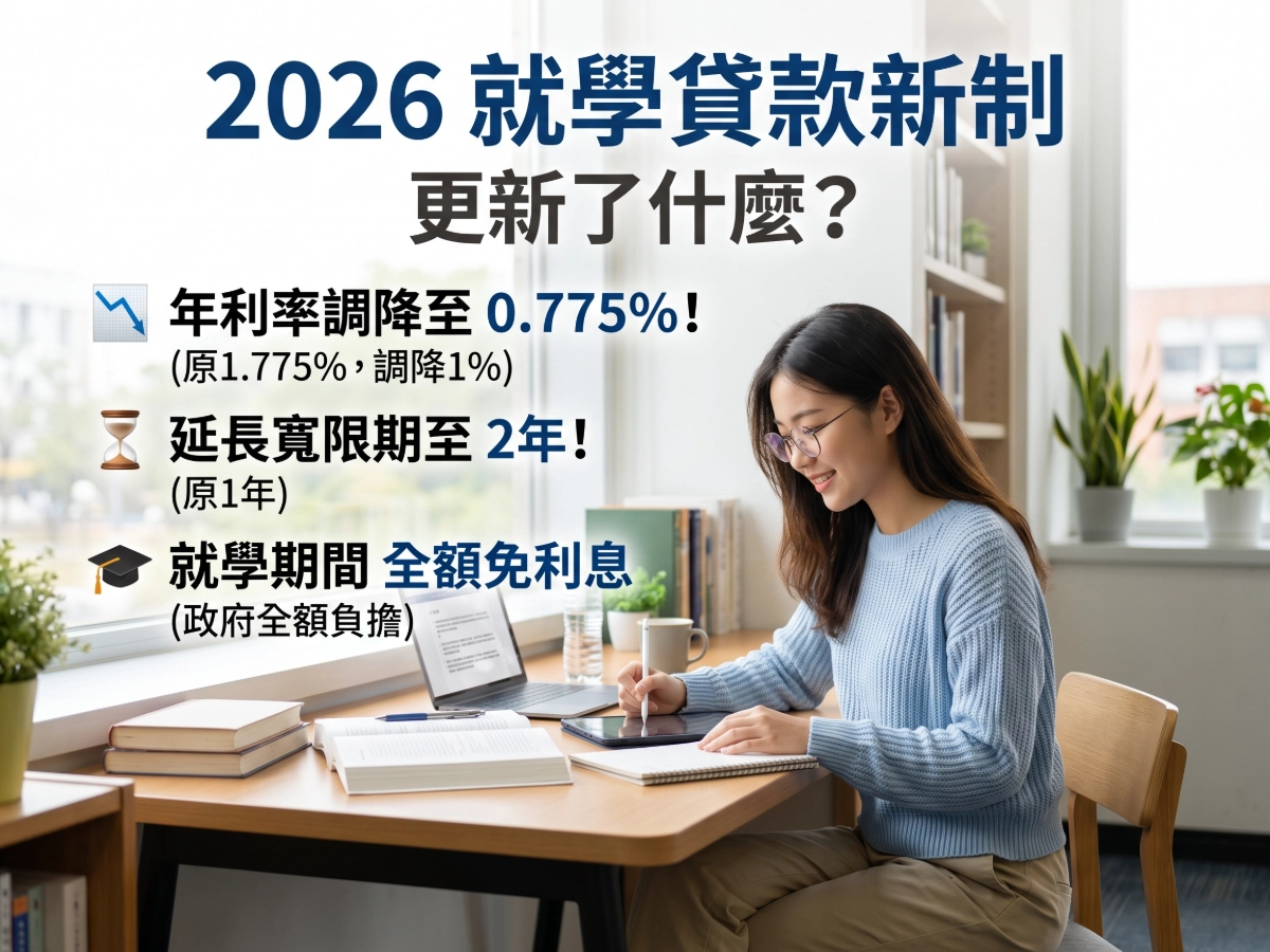 2026年「就學貸款」新制，更新了什麼