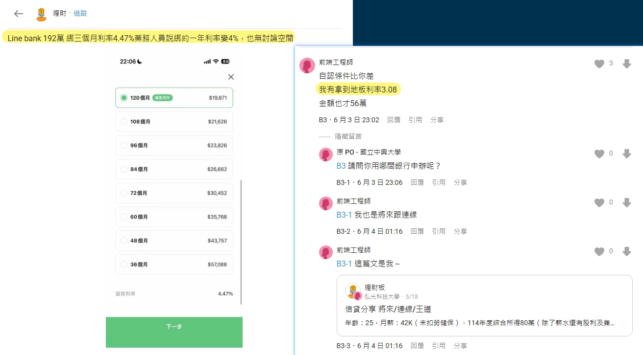 LineBank核貸利率不是同條件同利率