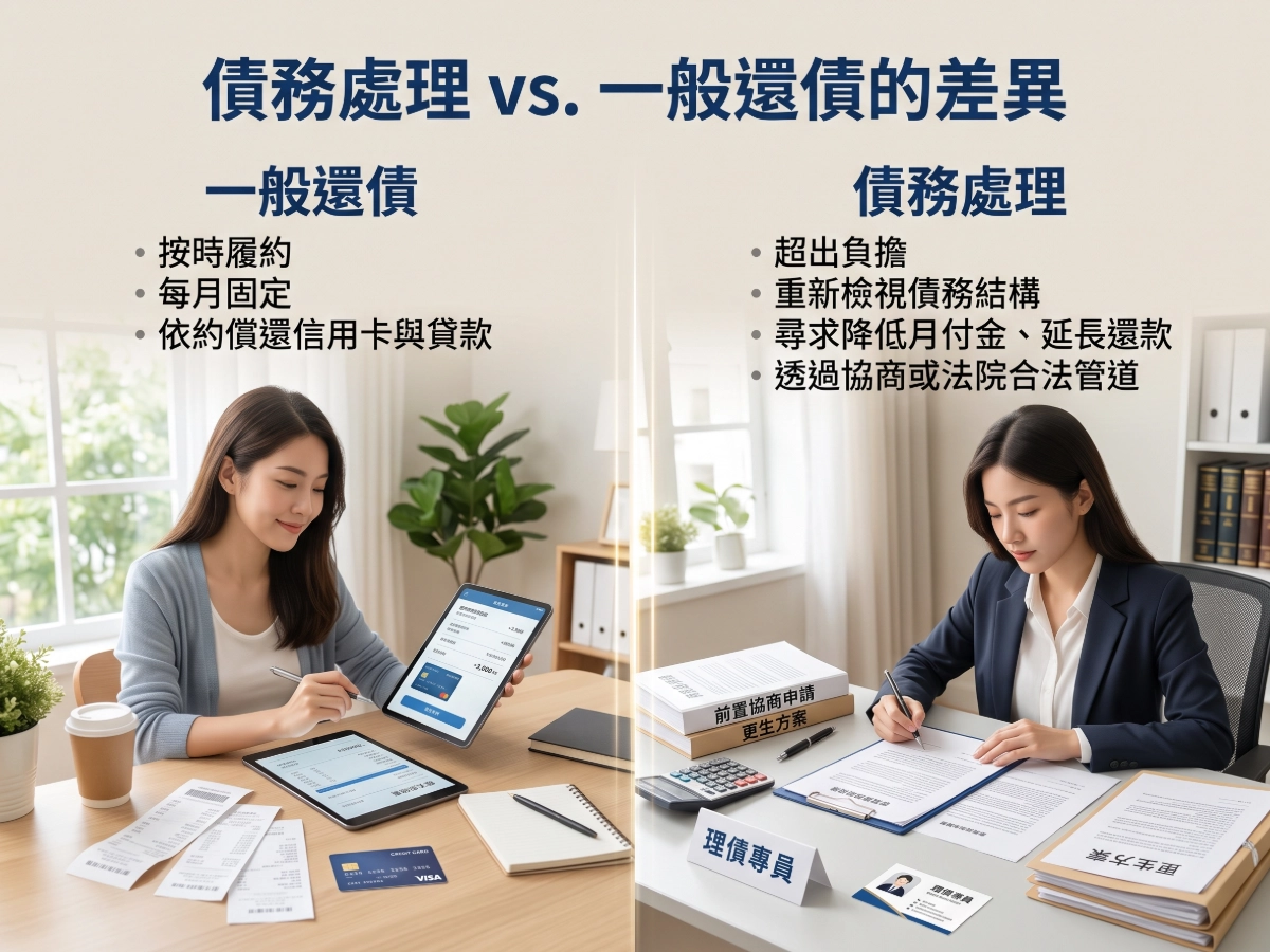 債務處理vs.一般還債的差異
