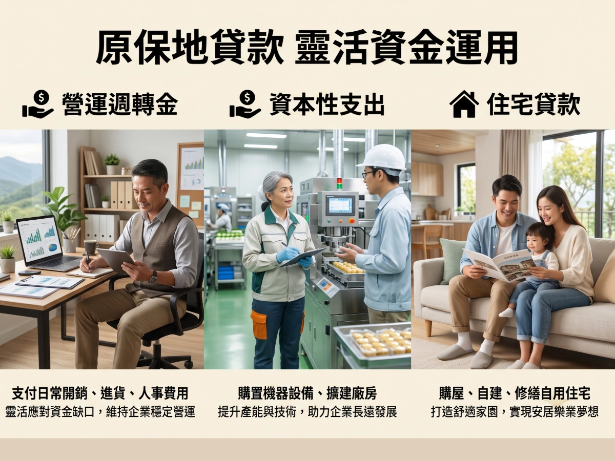 原保地貸款的三種資金用途