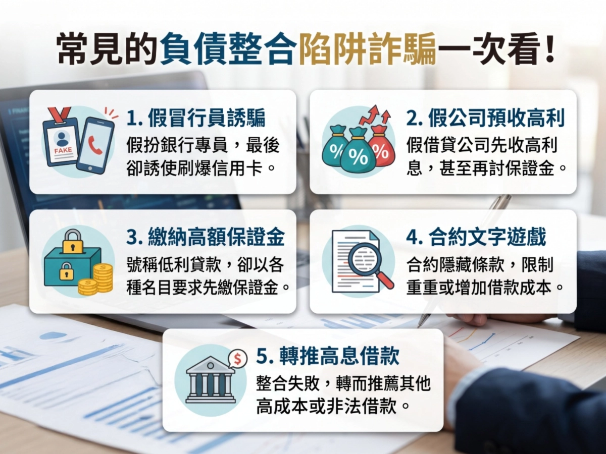 常見的負債整合陷阱詐騙一次看