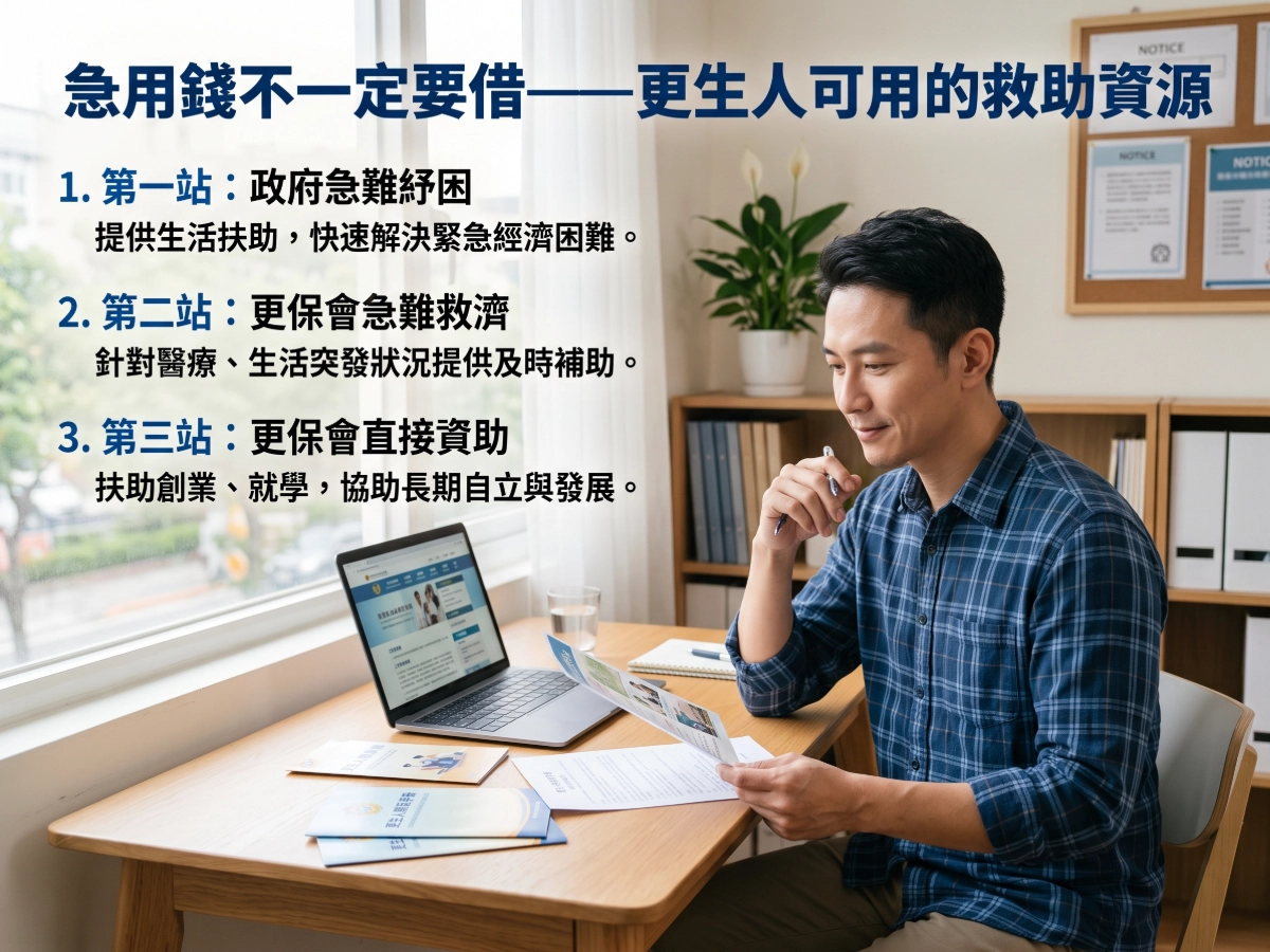 急用錢不一定要借_更生人可用的救助資源