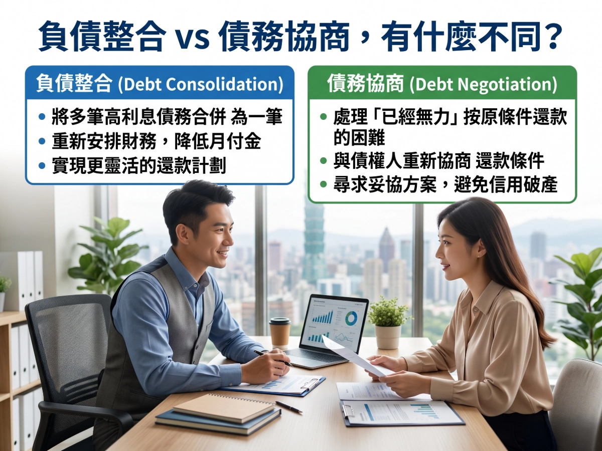 負債整合 vs 債務協商，有什麼不同
